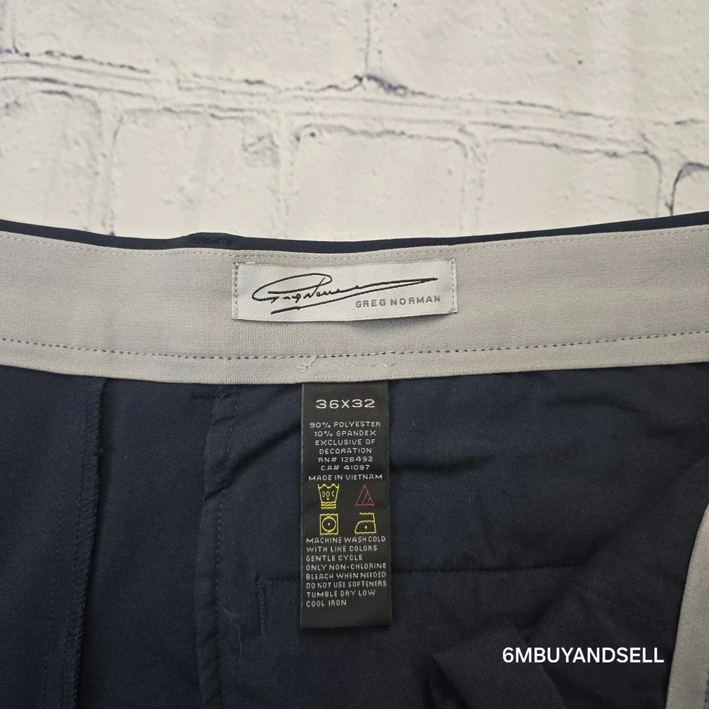 Greg Norman Mens‎ Navy Blue Performance Stretch Golf Pants 36x32 Wicking Comfort